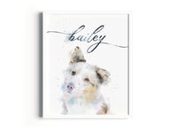Dog Watercolor Portrait, Pet Portrait, Personalized Pet Painting, Dog Digital Art
